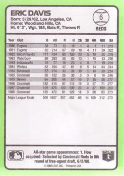 1989 Donruss Baseball's Best #6 Eric Davis Back