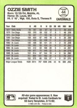 1989 Donruss Baseball's Best #44 Ozzie Smith Back