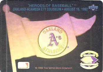 1992 Upper Deck - Heroes of Baseball Pennant Holograms #NNO Oakland Athletics Front