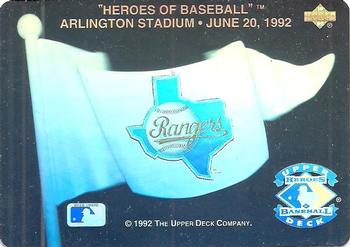1992 Upper Deck - Heroes of Baseball Pennant Holograms #NNO Texas Rangers Front