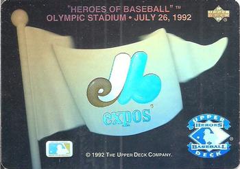 1992 Upper Deck - Heroes of Baseball Pennant Holograms #NNO Montreal Expos Front
