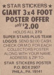 1983 Fleer Star Stickers #NNO Toronto Blue Jays Back
