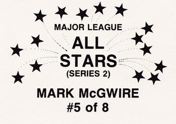 1989 Major League All-Stars Series 2 (unlicensed) #5 Mark McGwire Back