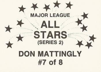 1989 Major League All-Stars Series 2 (unlicensed) #7 Don Mattingly Back