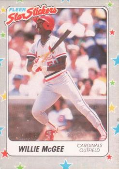 1988 Fleer Star Stickers #118 Willie McGee Front