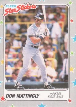1988 Fleer Star Stickers #48 Don Mattingly Front