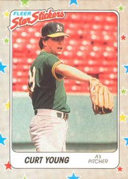 1988 Fleer Star Stickers #58 Curt Young Front