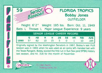 1991 Pacific Senior League #59 Bobby Jones Back