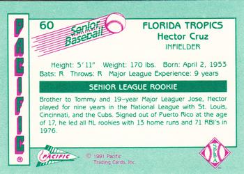1991 Pacific Senior League #60 Hector Cruz Back