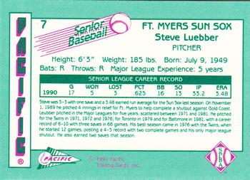 1991 Pacific Senior League #7 Steve Luebber Back