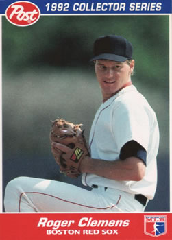 1992 Post Cereal #16 Roger Clemens Front