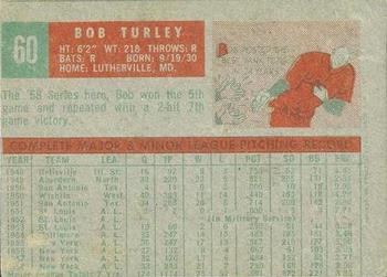 1959 Topps Venezuelan #60 Bob Turley Back