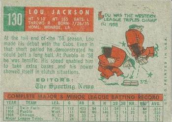 1959 Topps Venezuelan #130 Lou Jackson Back