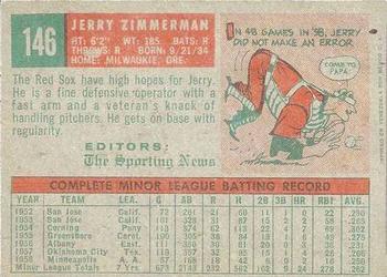 1959 Topps Venezuelan #146 Jerry Zimmerman Back