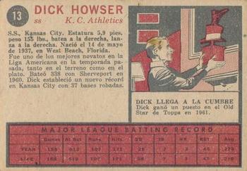 1962 Topps Venezuelan #13 Dick Howser Back