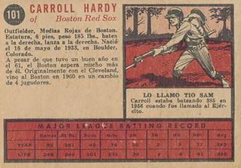 1962 Topps Venezuelan #101 Carroll Hardy Back