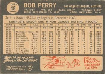 1964 Topps Venezuelan #48 Bob Perry Back