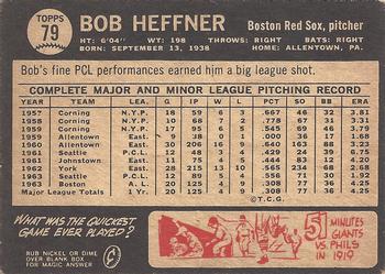 1964 Topps Venezuelan #79 Bob Heffner Back