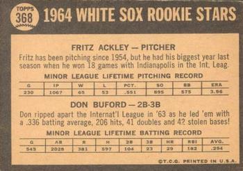 1964 Topps Venezuelan #368 White Sox 1964 Rookie Stars (Fritz Ackley / Don Buford) Back