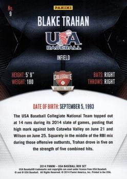 2014 Panini USA Baseball #9 Blake Trahan Back
