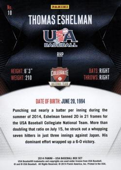 2014 Panini USA Baseball #10 Thomas Eshelman Back