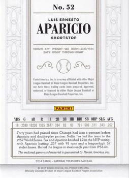 2014 Panini National Treasures #52 Luis Aparicio Back