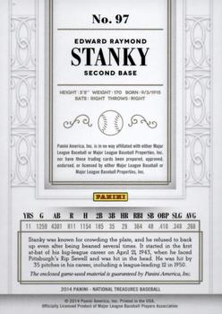 2014 Panini National Treasures #97 Eddie Stanky Back