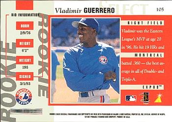 1997 Select #105 Vladimir Guerrero Back