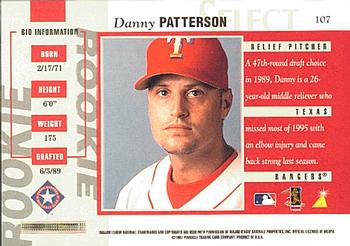 1997 Select #107 Danny Patterson Back