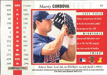1997 Select #10 Marty Cordova Back