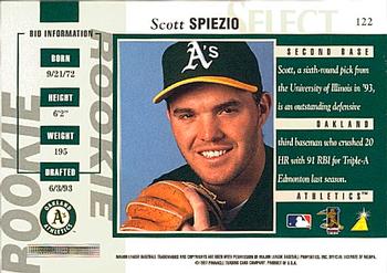 1997 Select #122 Scott Spiezio Back