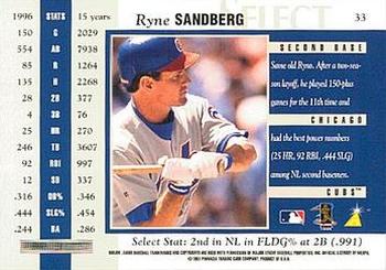 1997 Select #33 Ryne Sandberg Back