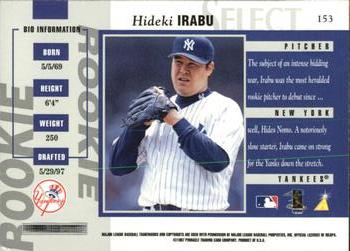 1997 Select #153 Hideki Irabu Back