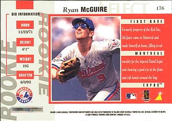 1997 Select #176 Ryan McGuire Back