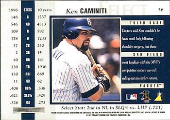 1997 Select #36 Ken Caminiti Back
