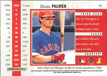 1997 Select #41 Dean Palmer Back