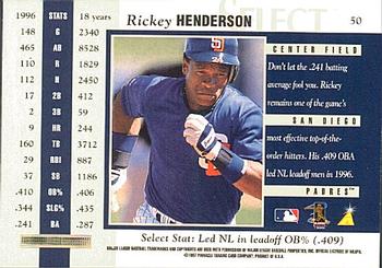 1997 Select #50 Rickey Henderson Back