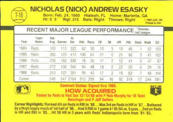 1989 Donruss Traded #T-18 Nick Esasky Back
