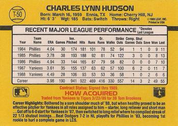1989 Donruss Traded #T-50 Charles Hudson Back