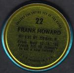 1971 Topps - Coins #22 Frank Howard Back