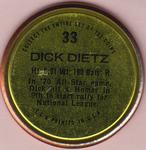 1971 Topps - Coins #33 Dick Dietz Back