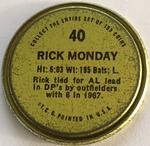1971 Topps - Coins #40 Rick Monday Back