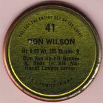 1971 Topps - Coins #41 Don Wilson Back