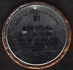 1971 Topps - Coins #81 Bob Tolan Back
