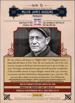 2012 Panini Cooperstown - Crystal Collection Red #73 Miller Huggins Back