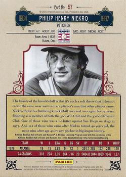 2012 Panini Cooperstown - Crystal Collection Blue #57 Phil Niekro Back