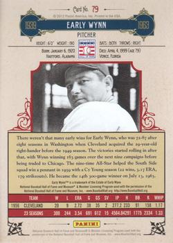 2012 Panini Cooperstown - Crystal Collection Blue #79 Early Wynn Back