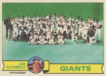 1979 Topps - Team Checklists #356 San Francisco Giants / Joe Altobelli Front