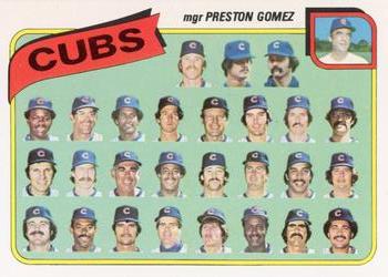 1980 Topps - Team Checklists #381 Chicago Cubs / Preston Gomez Front