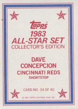 1983 Topps - 1983 All-Star Set Collector's Edition (Glossy Send-Ins) #34 Dave Concepcion Back